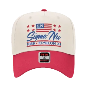 Sigma Nu American Flag Two-Toned Hat Design