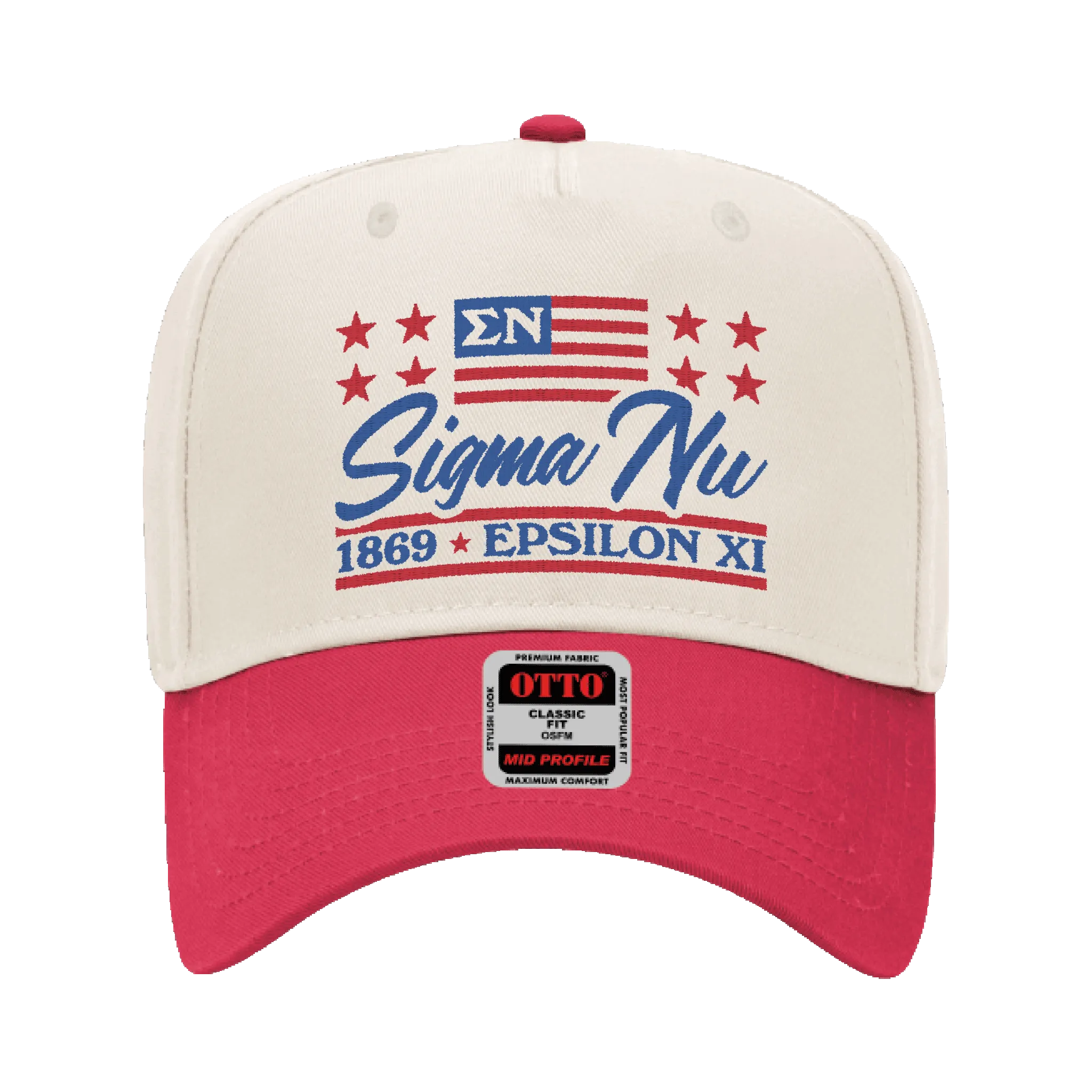 Sigma Nu American Flag Two-Toned Hat Design