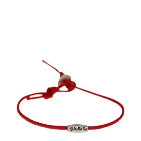 Sterling Silver Fine Love Bead Bracelet on Red Cord