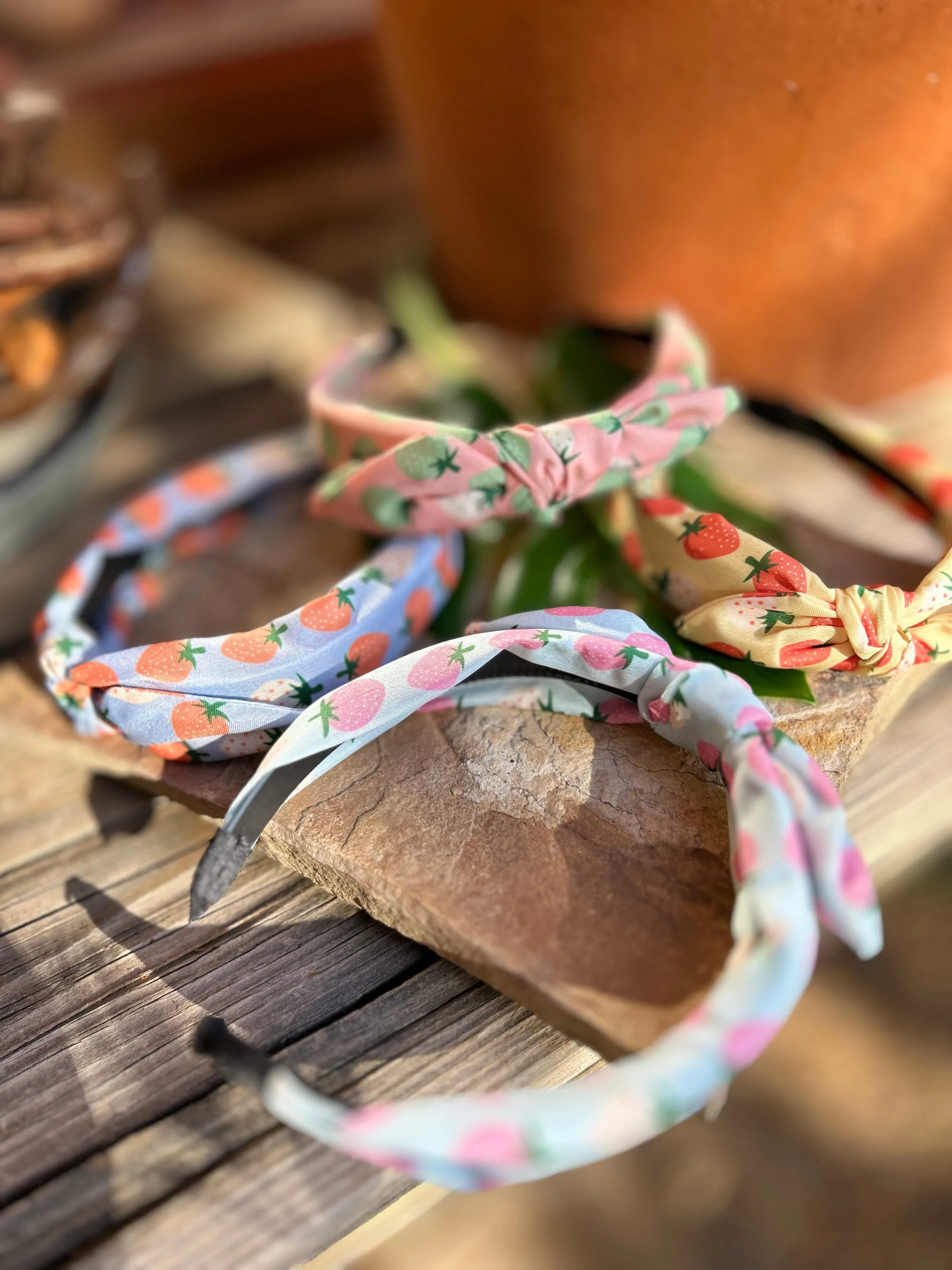 Strawberry Print Soft Fabric Headband