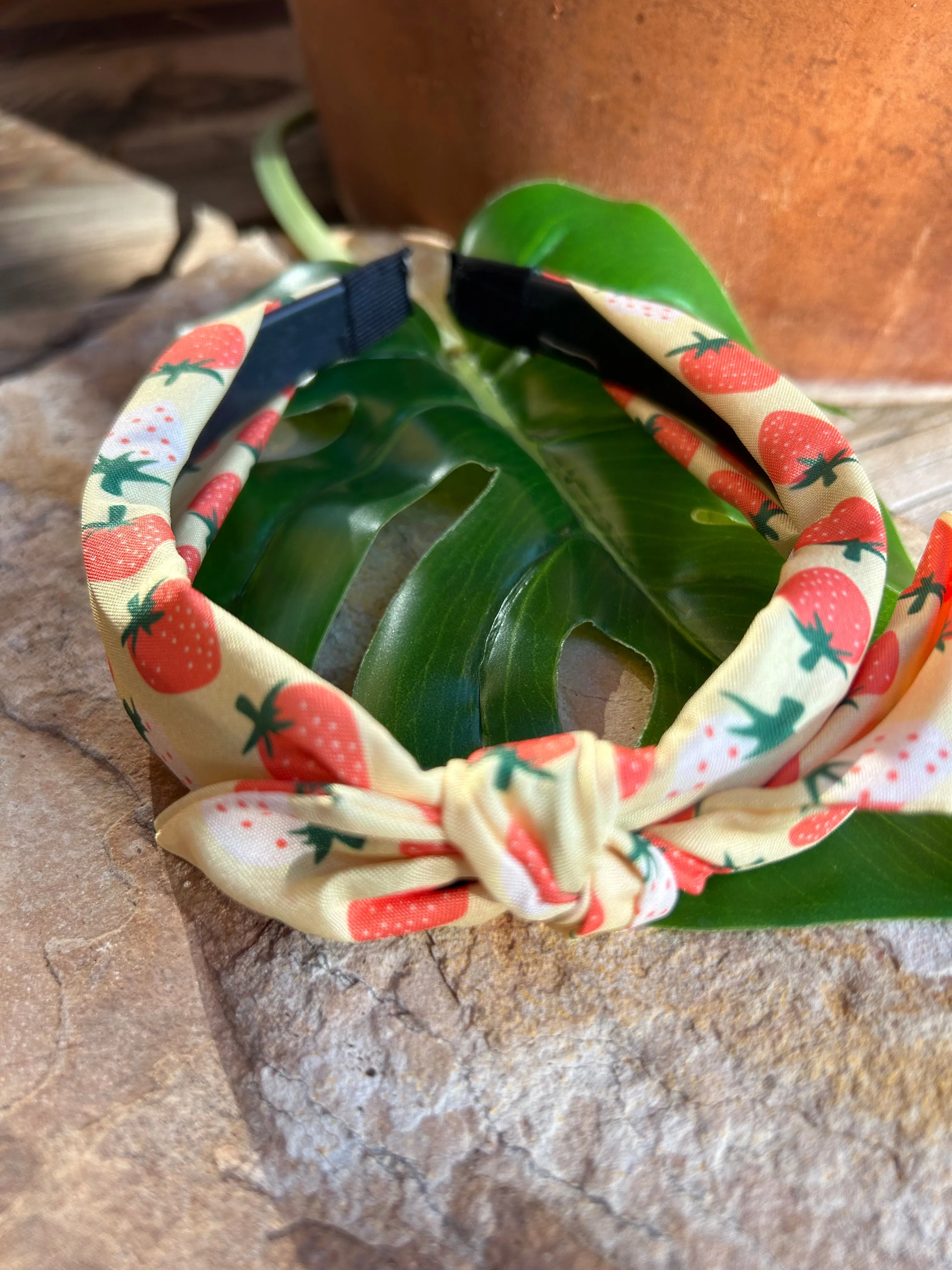 Strawberry Print Soft Fabric Headband