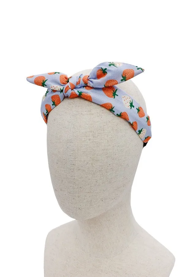 Strawberry Print Soft Fabric Headband