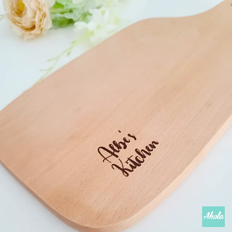 【Tastefull】Maple Wood Cutting Board with Handle 楓木刻字多用途砧板